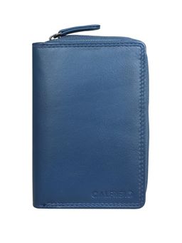 Calfnero - Women's Navy Blue Zip-Around Leather Wallet