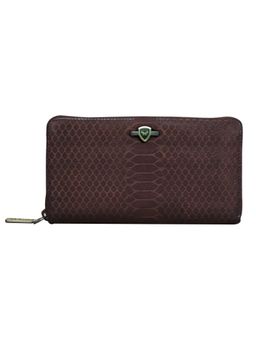 Calfnero - Brown Textured Leather Women's Wallet