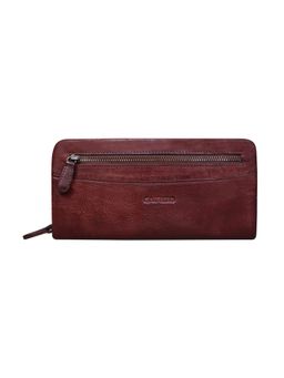Calfnero - Brown Genuine Leather Zip-Around Women's Wallet