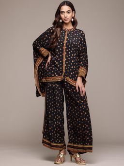 Ritu Kumar - Black Gopuram Co-Ord (Set of 2)