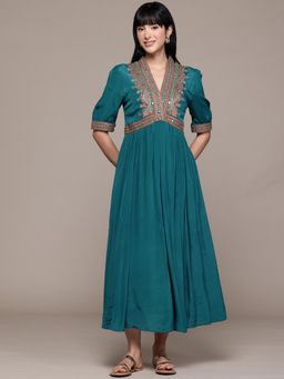 Ritu Kumar - Green Prishan Maxi Dress