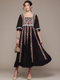 Ritu Kumar - Black Kaleido Midi Dress