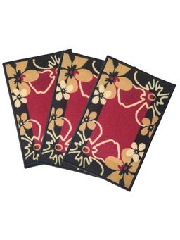 Athom Living - Multi-Color Floral Premium Anti Skid Door Mats (Pack of 3)