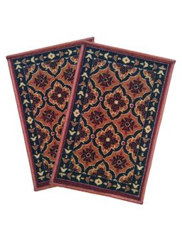 Athom Living - Multi-Color Floral Design Premium Anti Skid Door Mats (Pack of 2)