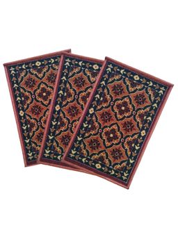 Athom Living - Multi-Color Floral Premium Anti Skid Door Mats (Pack of 3)