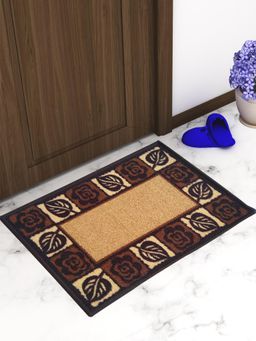 Athom Living - Brown Leaf-Floral Premium Anti Skid Door Mat