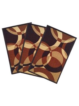 Athom Living - Multi-Colour Geometric Premium Anti Skid Door Mats (Pack of 3)