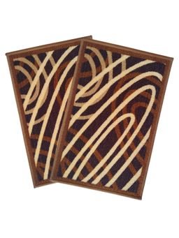 Athom Living - Multi-Color Abstract Premium Anti Skid Door Mats (Pack of 2)