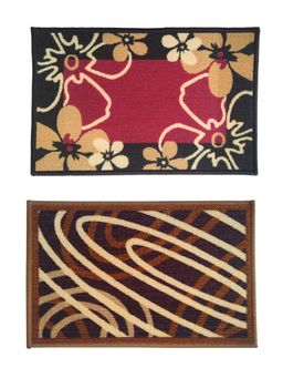 Athom Living - Multi-Color Floral-Abstract Premium Anti Skid Door Mats (Pack of 2)