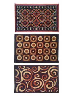 Athom Living - Multi-Colour Premium Anti Skid Door Mats (Pack of 3)