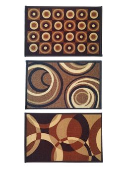 Athom Living - Multi-Colour Geometric Premium Anti Skid Door Mats (Pack of 3)