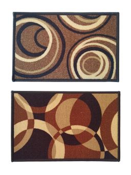 Athom Living - Multi-Colour Geometric Premium Anti Skid Door Mats (Pack of 2)