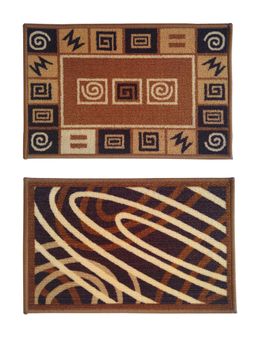 Athom Living - Brown Abstract Premium Anti Skid Door Mats (Pack of 2)