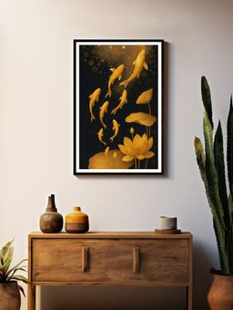 999Store - Ascending Golden Koi Fish Wall Art Painting