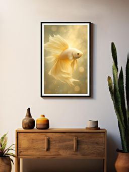 999Store - Graceful Cream Betta Fish Wall Painting