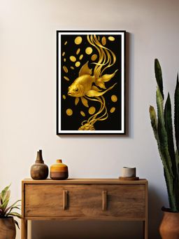 999Store - Golden Wealth Koi Fish Box Fiber Canvas Painting