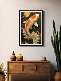 999Store - Multi-Color Moonlight Leap Koi Fish Box Fiber Canvas Painting