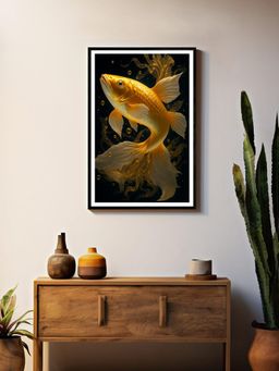 999Store - Golden Betta Fish Fantasy Box Fiber Canvas Painting
