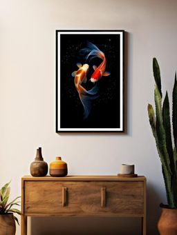 999Store - Dancing Koi Duo Box Fiber Canvas Painting
