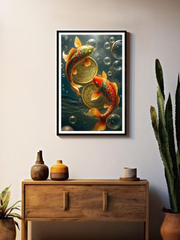999Store - Colorful Koi Fish Canvas Painting