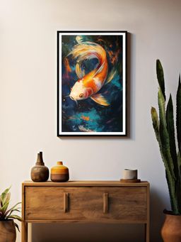 999Store - Vibrant Multi-Color Koi Fish Canvas Painting