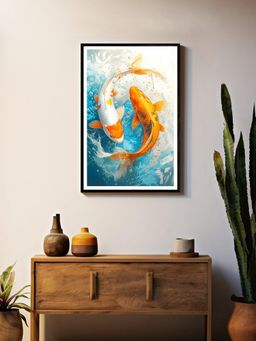 999Store - Multi-Color Koi Fish Splash Art Canvas Painting