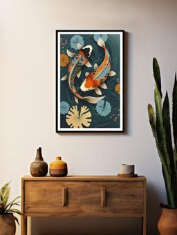999Store - Multi-Color Yin-Yang Koi Pair Painting
