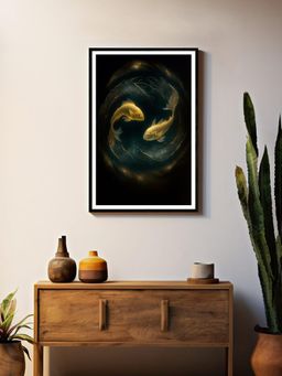 999Store - Multi-Color Dual Koi Fish Cosmic Flow Painting