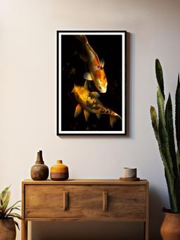 999Store - Realistic Dual Koi with Dramatic Lighting Painting
