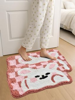 FABINALIV - Multi-Color Graphic Cotton Blend Anti Skid Door Mats (Pack of 2)