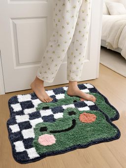 FABINALIV - Multi-Color Graphic Cotton Blend Anti Skid Door Mats (Pack of 2)