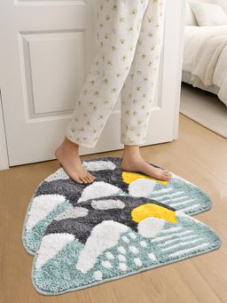FABINALIV - Multi-Color Nature Cotton Blend Anti Skid Door Mats (Pack of 2)