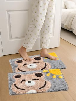 FABINALIV - Multi-Color Graphic Cotton Blend Anti Skid Door Mats (Pack of 2)