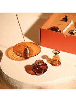 Muun Home - Kalash Oil Lamp with Ringing Bell and Cotton Wicks Gift Set