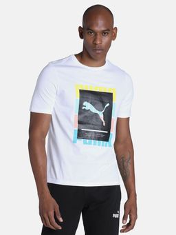 Puma - Summer Court Graphic Mens White T-Shirt