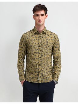 U.S. POLO ASSN. - Floral Mustard Full Sleeves Collar Neck Shirt