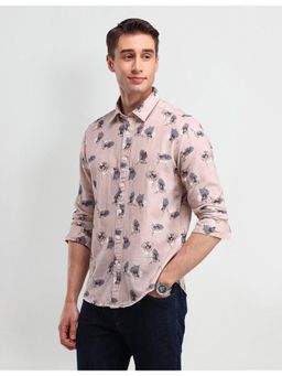 U.S. POLO ASSN. - Floral Pink Full Sleeves Collar Neck Shirt