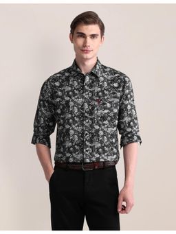U.S. POLO ASSN. - Floral Grey Full Sleeves Collar Neck Shirt