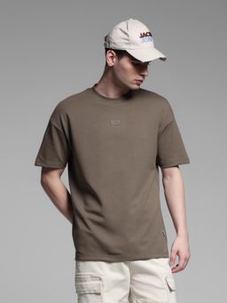 Jack & Jones - Brown Slim Fit Solid T-Shirt