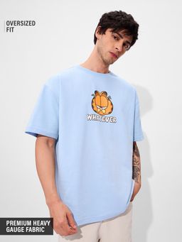 The Souled Store - Official Garfield Blue Don't Care Oversized T-Shirt