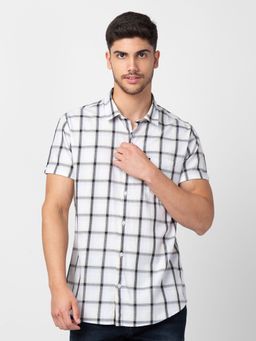 Spykar - White Half Sleeves Y/d Twill Shirt For Men