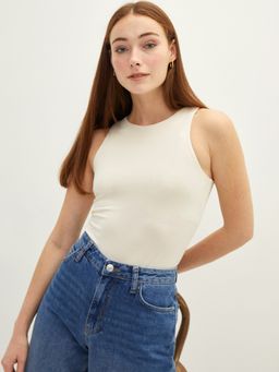 LC WAIKIKI - Crew Neck Straight Sleeveless Snap Button Women Bodysuit