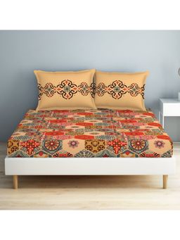 SPACES - Aurum 100% Cotton Bedsheet-Creampuff (Queen)