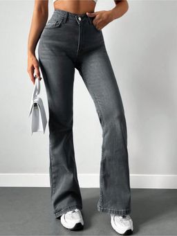 Off Duty India - Dark Grey Flare Bootcut Jeans