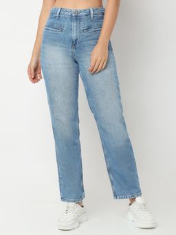 Spykar - Women Bella Straight Fit High Rise Cotton Stretch Jeans