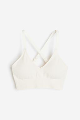 H&M - Women White Seamless Medium Support Sports Bra With Drymove