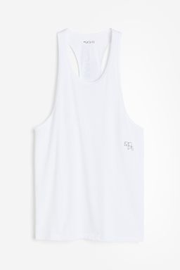 H&M - Men White Regular Fit Sports Vest Top With Drymove