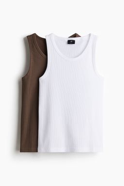 H&M - Men 2-Pack Slim Fit Ribbed Vest Tops