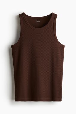 H&M - Men Brown Slim Fit Ribbed Vest Top