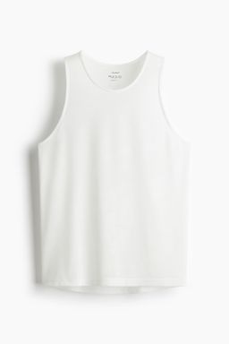 H&M - Men White Regular Fit Sports Vest Top With Drymove